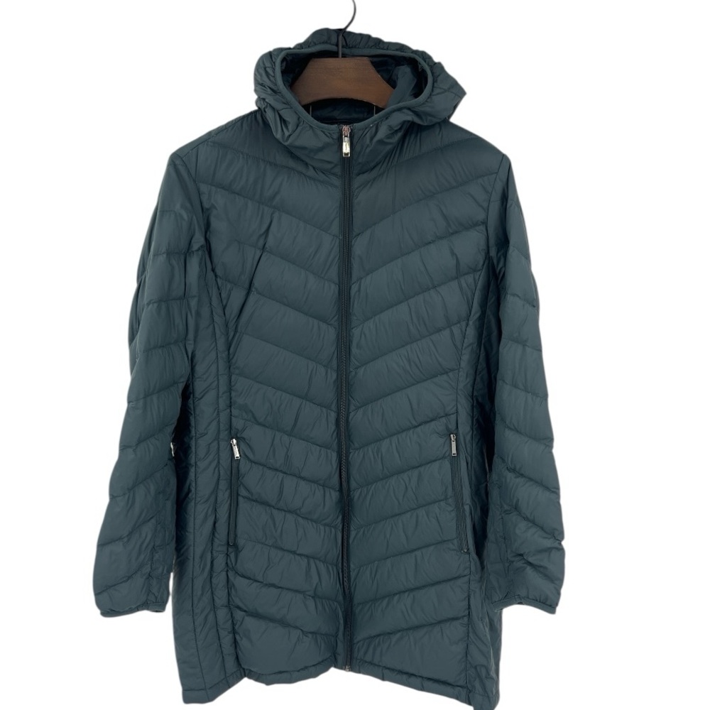 LONDON FOG Black Winter DOWN INSULATED Qulited HOODED COAT Womens Size XXL